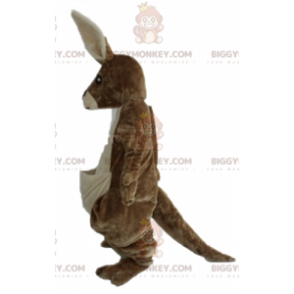 Kostium maskotki brązowo-białego kangura BIGGYMONKEY™ miękki i