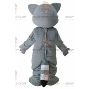 Costume da mascotte BIGGYMONKEY™ di procione grigio bianco e