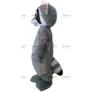 Costume da mascotte BIGGYMONKEY™ di procione grigio bianco e