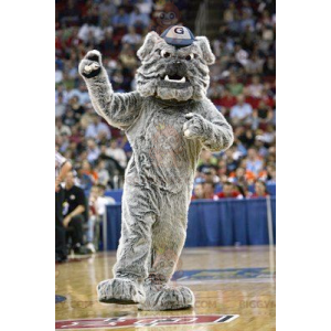 BIGGYMONKEY™ Big Grey Soft Furry Bulldog Costume da mascotte -