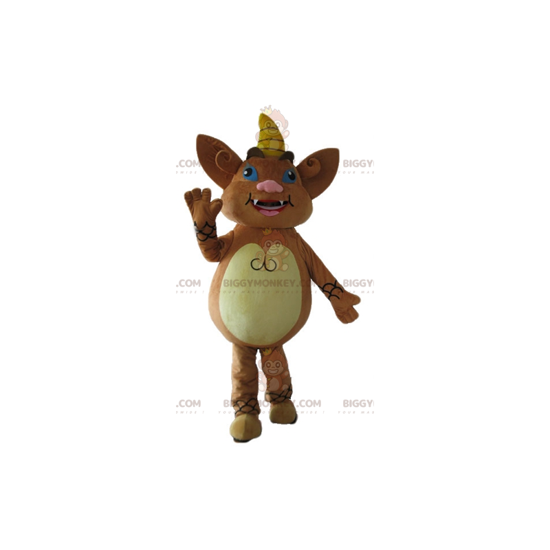 Costume de mascotte BIGGYMONKEY™ de créature marron de gnome de