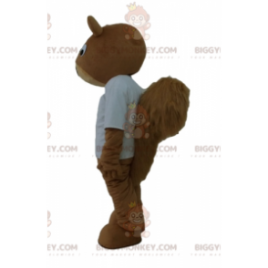 BIGGYMONKEY™ Disfraz de mascota de ardilla marrón sonriente con