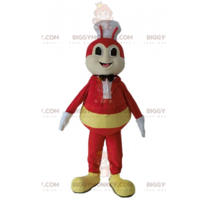 BIGGYMONKEY™ Geel en Rood Insect Fly Mascot Kostuum met Hoed -