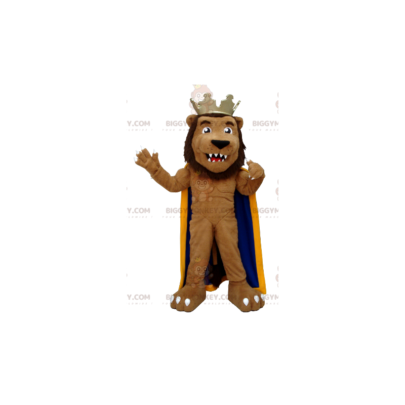 Costume de mascotte BIGGYMONKEY™ de lion habillé en roi -