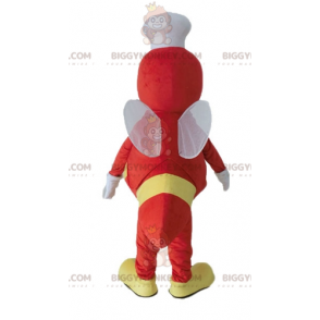 BIGGYMONKEY™ Geel en Rood Insect Fly Mascot Kostuum met Hoed -