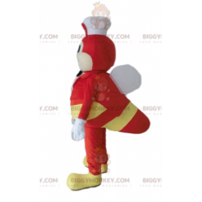 BIGGYMONKEY™ Geel en Rood Insect Fly Mascot Kostuum met Hoed -