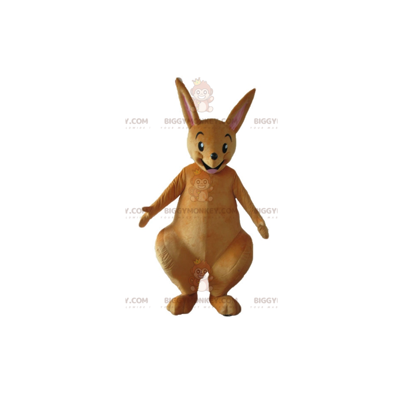 Very Funny and Smiling Brown Kangaroo BIGGYMONKEY™ Mascot