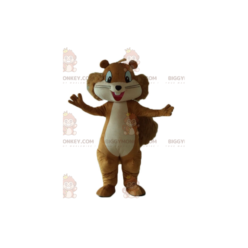 BIGGYMONKEY™ Costume da mascotte da scoiattolo peloso marrone e
