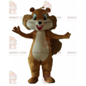 Costume de mascotte BIGGYMONKEY™ d'écureuil marron et beige