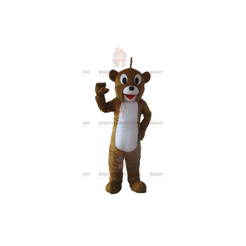 Costume da mascotte BIGGYMONKEY™ da orso bianco e marrone