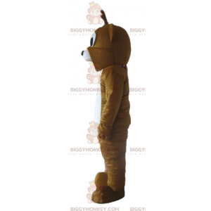 Disfraz de mascota BIGGYMONKEY™ de oso pardo y blanco sonriente