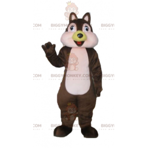 Costume de mascotte BIGGYMONKEY™ d'écureuil marron et rose de
