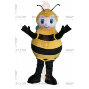 BIGGYMONKEY™ Big Black Yellow and Blue Bee Mascot Costume –