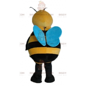 BIGGYMONKEY™ Costume da mascotte ape grande nero giallo e blu -