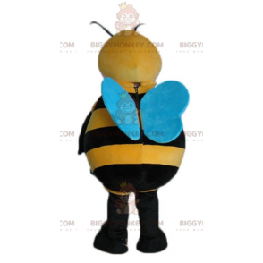 BIGGYMONKEY™ Stor sort gul og blå bi-maskotkostume -