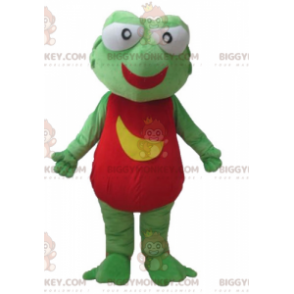 BIGGYMONKEY™ Riesiges grün-rot-gelbes Frosch-Maskottchen-Kostüm