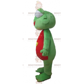 Costume de mascotte BIGGYMONKEY™ de grenouille verte rouge et