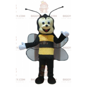 Costume de mascotte BIGGYMONKEY™ d'abeille de guêpe noire et