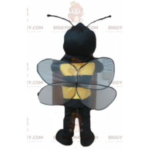 Smiling Black and Yellow Wasp Bee BIGGYMONKEY™ Mascot Costume –