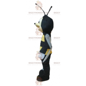 Στολή μασκότ Smiling Black and Yellow Wasp Bee BIGGYMONKEY™ -
