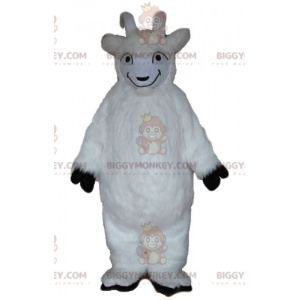 BIGGYMONKEY™ Costume da mascotte capretto bianco peloso -