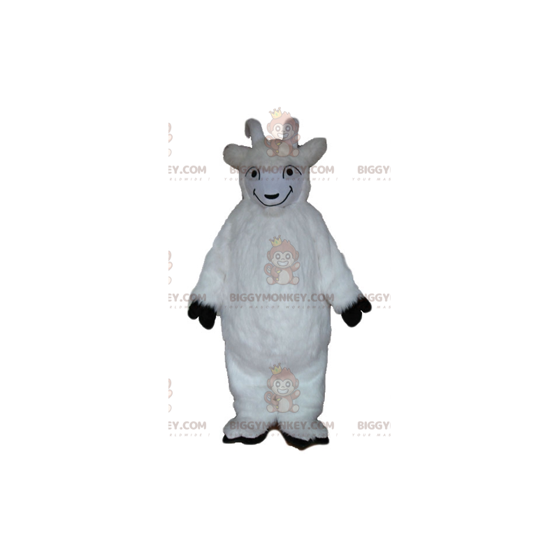 BIGGYMONKEY™ Costume da mascotte capretto bianco peloso -