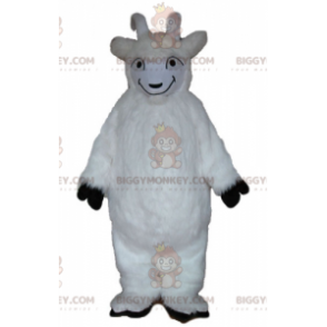 BIGGYMONKEY™ Costume da mascotte capretto bianco peloso -