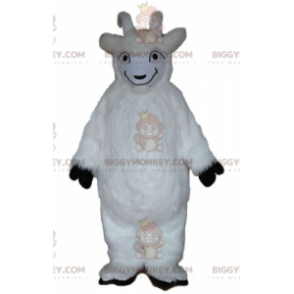 BIGGYMONKEY™ Disfraz de mascota cabrito blanco peludo -