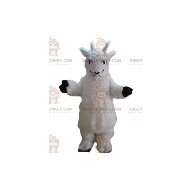 Costume de mascotte BIGGYMONKEY™ de bouc de chèvre blanche de