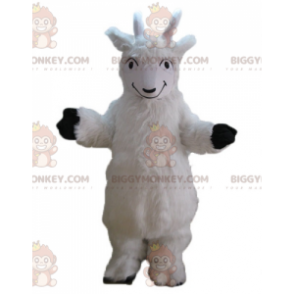 Costume de mascotte BIGGYMONKEY™ de bouc de chèvre blanche de