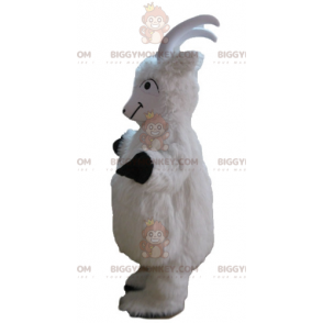 BIGGYMONKEY™ Costume mascotte capra capra bianca tutta pelosa