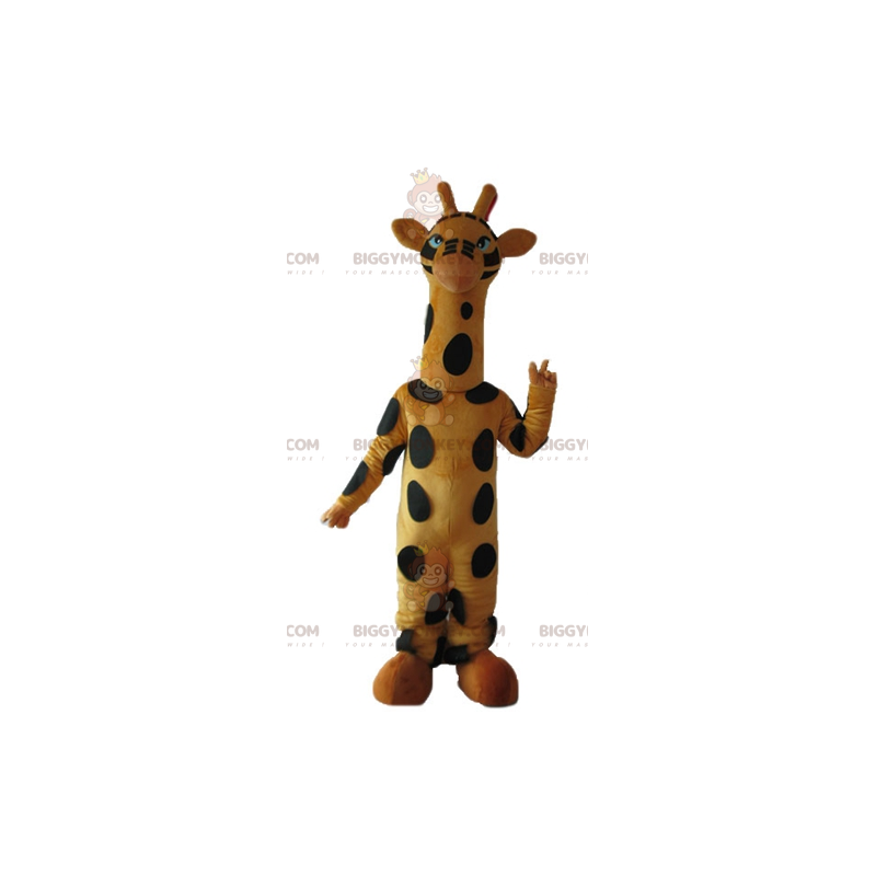 Stor, väldigt söt gul och svart giraff BIGGYMONKEY™ maskotdräkt