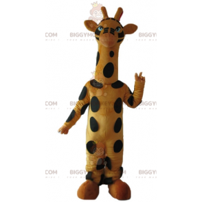 Fantasia de mascote BIGGYMONKEY™ grande girafa amarela e preta