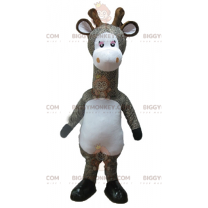 Fantasia de mascote BIGGYMONKEY™ de girafa malhada cinza e
