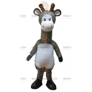 Costume mascotte BIGGYMONKEY™ giraffa maculata grigia e bianca