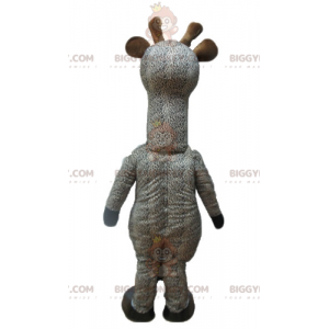 Grau-weiß geflecktes Giraffe BIGGYMONKEY™ Maskottchen-Kostüm -