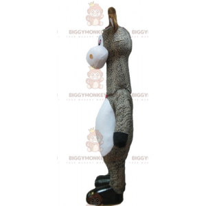 Fantasia de mascote BIGGYMONKEY™ de girafa malhada cinza e