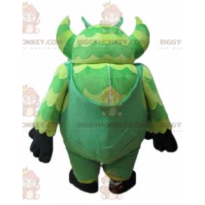 Traje de mascote BIGGYMONKEY™ de monstro verde em macacão muito