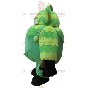 Traje de mascote BIGGYMONKEY™ de monstro verde em macacão muito