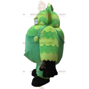 Costume de mascotte BIGGYMONKEY™ de monstre vert en salopette