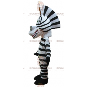 Traje de mascote BIGGYMONKEY™ da famosa zebra Marty do desenho