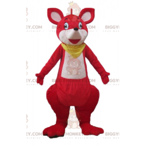 BIGGYMONKEY™ Costume da mascotte Canguro rosso e bianco con