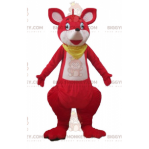 BIGGYMONKEY™ Mascot Costume Red & White Kangaroo With Yellow