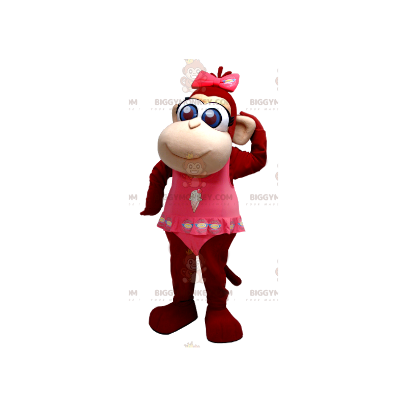 Costume de mascotte BIGGYMONKEY™ de joli singe marron aux yeux