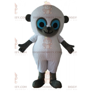 BIGGYMONKEY™ Mascottekostuum met blauwe ogen en witte en grijze