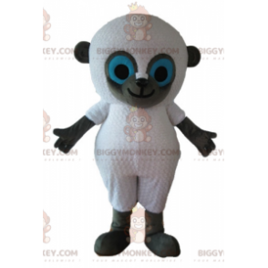 BIGGYMONKEY™ Costume mascotte pecora bianca e grigia con occhi