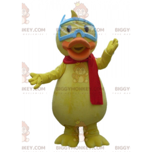 BIGGYMONKEY™ Giant Yellow Chick Duck Maskotdräkt med glasögon -