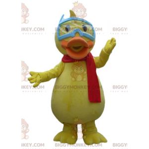 BIGGYMONKEY™ Giant Yellow Chick Duck maskottiasu lasilla -