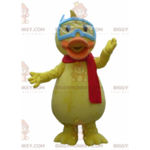 BIGGYMONKEY™ Giant Yellow Chick Duck Maskotdräkt med glasögon -