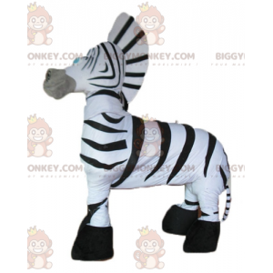 Disfraz de mascota BIGGYMONKEY™ de cebra gigante en blanco y